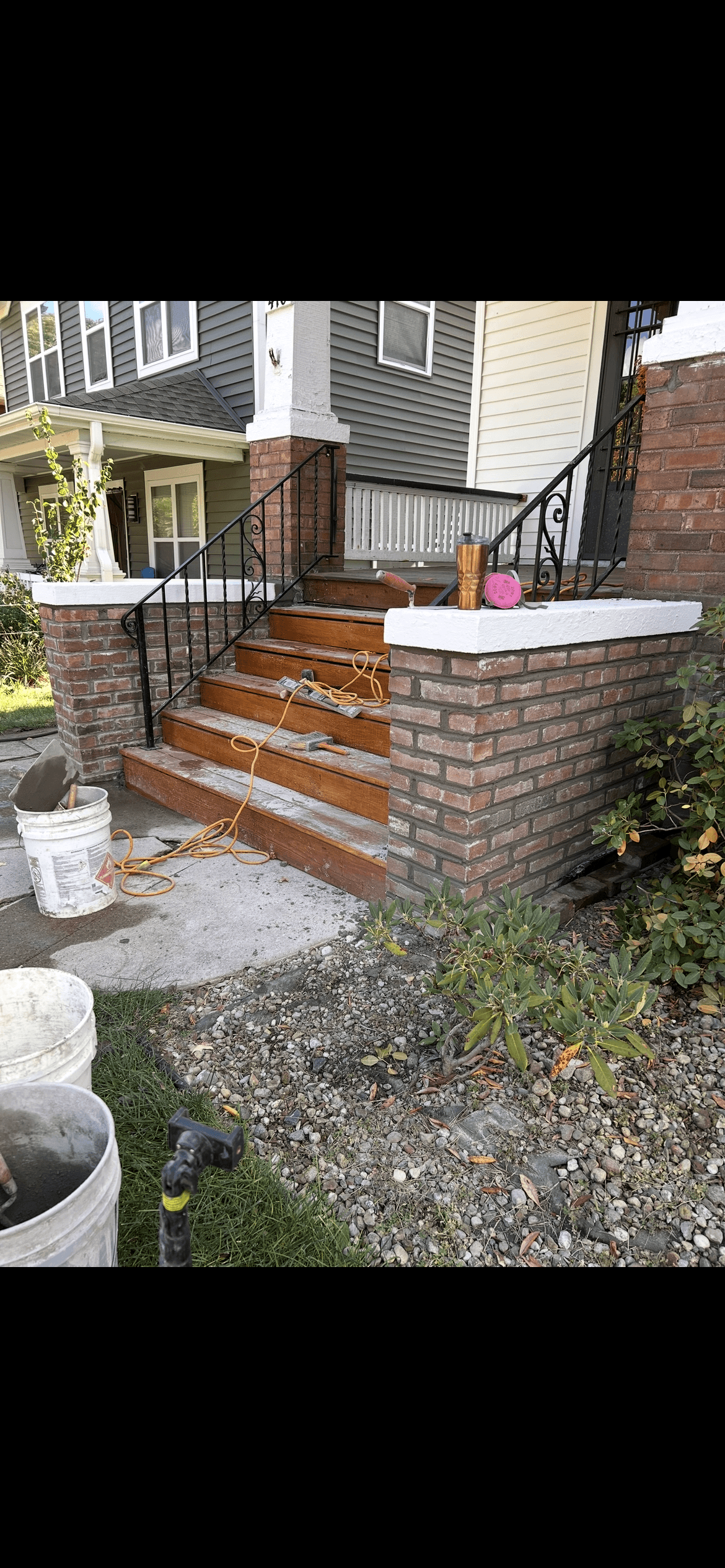 Close-up of deteriorated mortar joints